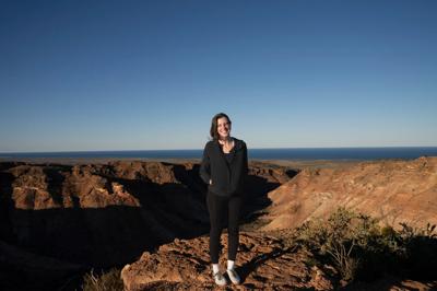 Woman snorkeling, coral reef, Ningaloo, Cape Range National Park.