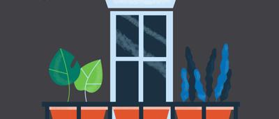 COVID-19 care tile. Woman in mask, medical setting, text overlay: COVID-19 Care.