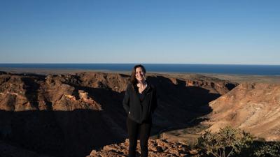 Woman snorkeling, coral reef, Ningaloo, Cape Range National Park.