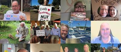 A vibrant graphic with text and a stylized tree, featuring shades of green and blue.