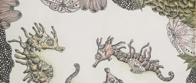 Runner-up photo: Underneath a pier, Renee. Black and white image.