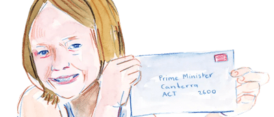 Letter with ACF logo, blue and white design.