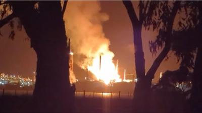 Corio oil refinery fire