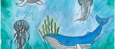 The waves of the ocean by Emma, age 11. Winner best written entry age 11-12 Wild At Art 2026