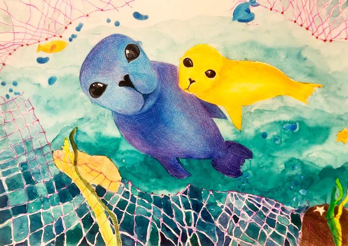 Artwork of a Australian Sea Lion