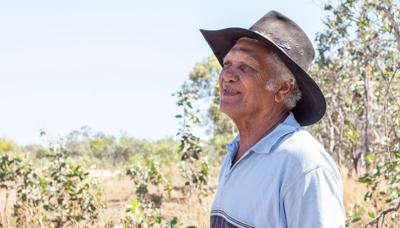 Man smiling on Olkola country.
