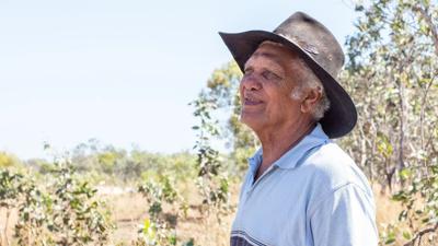 Man smiling on Olkola country.