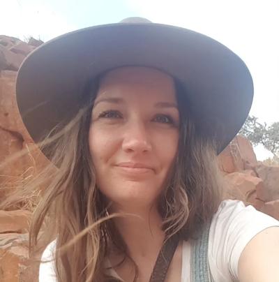 Woman, Sarah English, smiling, outdoors, portrait photo.