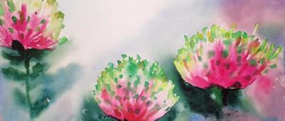 Beautiful Banksia flowers in bloom. Yellow and orange hues, green foliage.