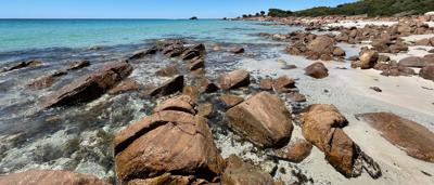 Cape Naturaliste, WA. Coastal view with ocean, rocks, and sky.