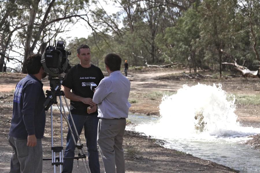 Environmental water returning to the Hattah Lakes