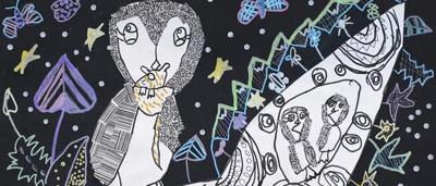 Love heart family graphic: red heart, stick figures, representing a family.