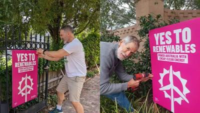 A vibrant graphic with text and shapes, possibly a design or poster.