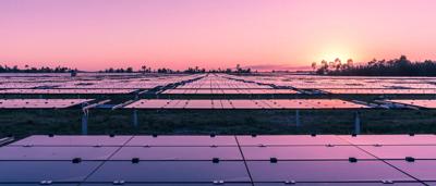 Solar farm with hydro infrastructure, Kidston, Australia.