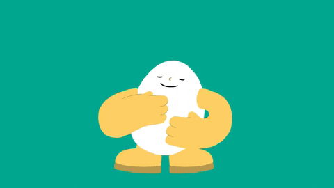 Animated GIF: A person walking, carrying a bag, with a cityscape background.