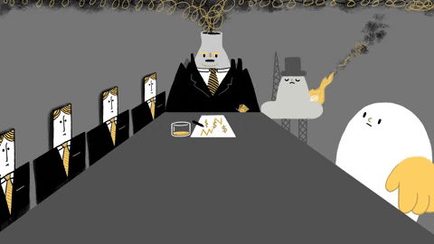 Animated GIF: A person walking, carrying a bag, in a vibrant, colorful city scene.