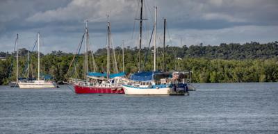 Darwin Harbour at sunset, boats, water, sky, Geoff Whalan.