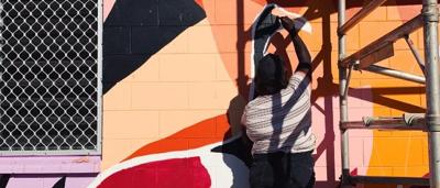 Jabiru bird painting, vibrant colors, Australian wildlife art.