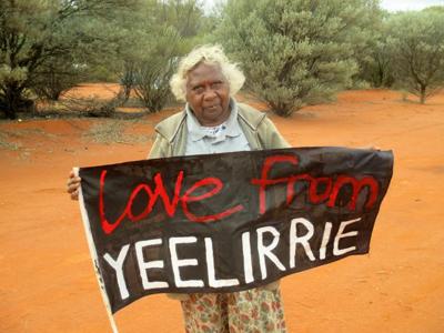 Header image: Shirley Love, smiling, with text "Love From Yeelirrie" against a blurred landscape.