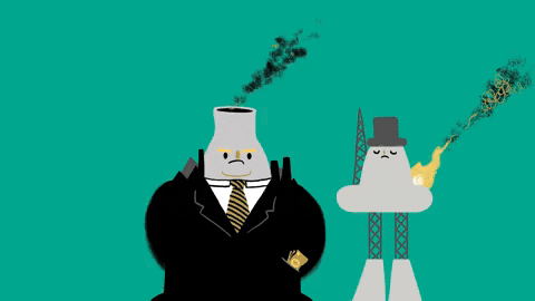 Animated GIF: A person walking, carrying a bag, with a cityscape background.